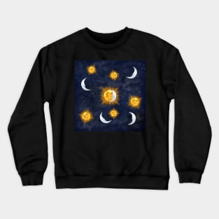 Sun and moon pattern Crewneck Sweatshirt